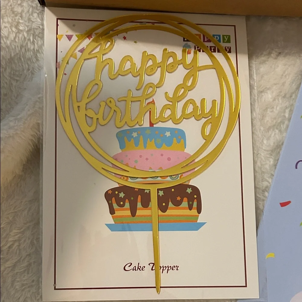Set of 2 Birthday Balloon Decoration Set with Gold Accents
